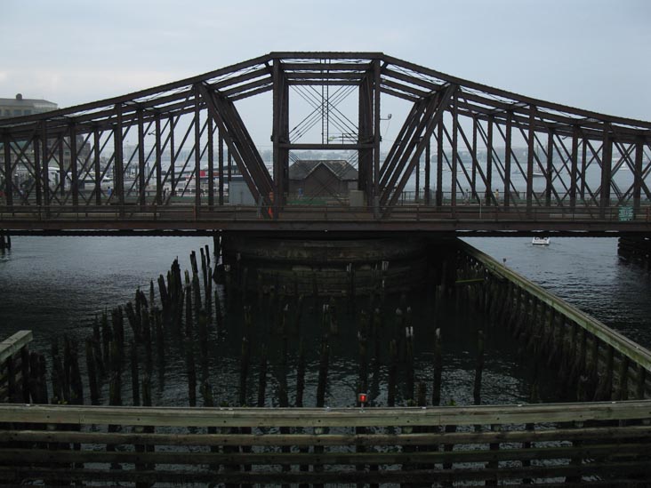 Northern Avenue Bridge From Evelyn Moakley Bridge, Seaport Boulevard Over Fort Point Channel, South Boston, Boston, Massachusetts