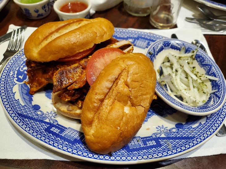 Torta de Pierna Adobada, Sanborn's, Casa de los Azulejos, Centro Histórico, Mexico City/Ciudad de México, Mexico, August 14, 2021