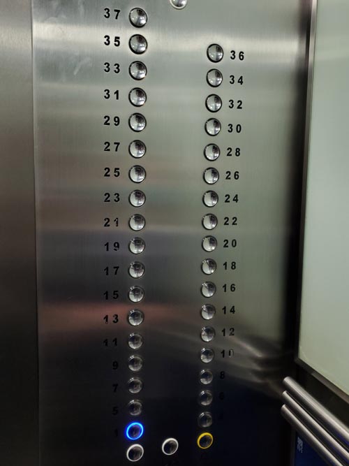 Elevator, Torre Latinoamericana, Centro Histórico, Mexico City/Ciudad de México, Mexico, August 16, 2021