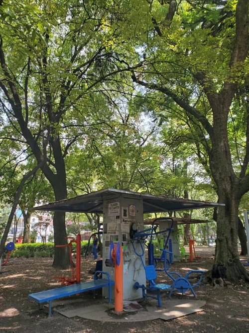 Exercise Equipment, Parque España, Condesa, Mexico City/Ciudad de México, Mexico, August 10, 2021