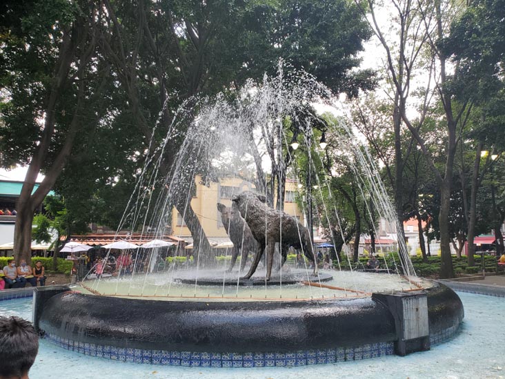 Fuente de los Coyotes, Jardín Centenario, Coyoacán, Mexico City/Ciudad de México, Mexico, August 19, 2021