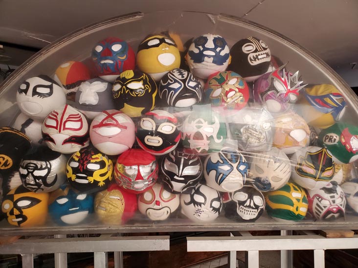 Máscaras, Salón de la Lucha Libre, Museo del Juguete Antiguo México, Colonia Doctores, Mexico City/Ciudad de México, Mexico, August 9, 2021