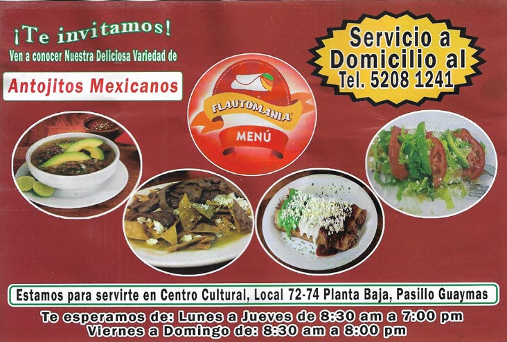 Flautomania Menu