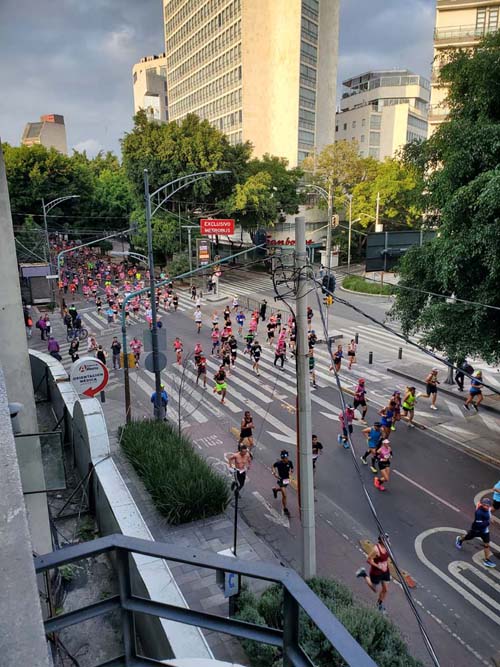 Mexico City Marathon, Maratón de la Ciudad de México, Avenida Insurgentes Sur at Calle Aguascalientes, Mexico City, Mexico, August 27, 2023