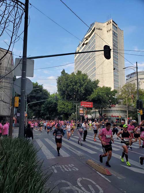 Mexico City Marathon, Maratón de la Ciudad de México, Avenida Insurgentes Sur at Calle Aguascalientes, Mexico City, Mexico, August 27, 2023