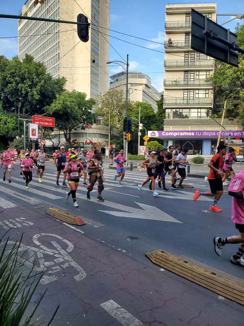 Mexico City Marathon, Maratón de la Ciudad de México, Avenida Insurgentes Sur at Calle Aguascalientes, Mexico City, Mexico, August 27, 2023