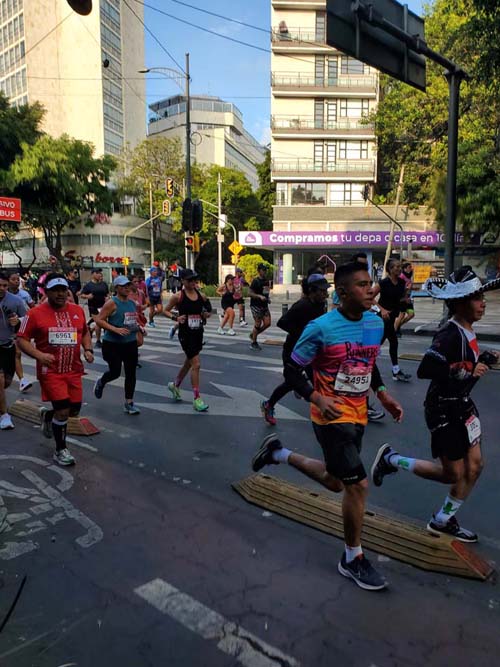 Mexico City Marathon, Maratón de la Ciudad de México, Avenida Insurgentes Sur at Calle Aguascalientes, Mexico City, Mexico, August 27, 2023