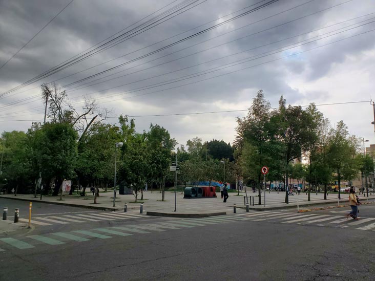 Jardí Pushkin From Avenida Álvaro Obregón, Colonia Roma, Mexico City/Ciudad de México, Mexico, August 26, 2021
