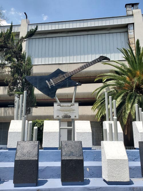 50 X 50 Paseo del Rock Mexicano Monument, Jardín Ramón López Velarde, Colonia Roma, Mexico City/Ciudad de México, Mexico, September 2, 2023