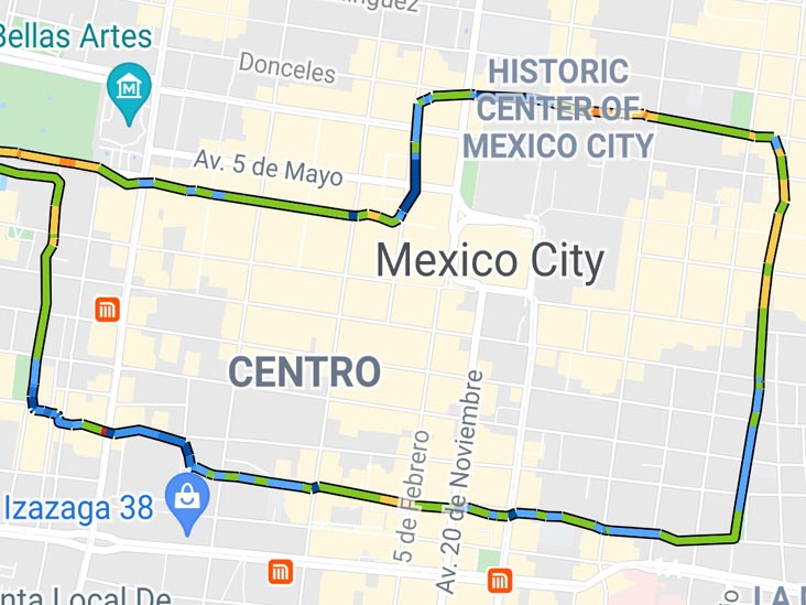 Running in Mexico City: Centro Histórico Pedestrian Streets (Avenida Francisco I. Madero, Talavera, Calle Regina, Calle Dolores)