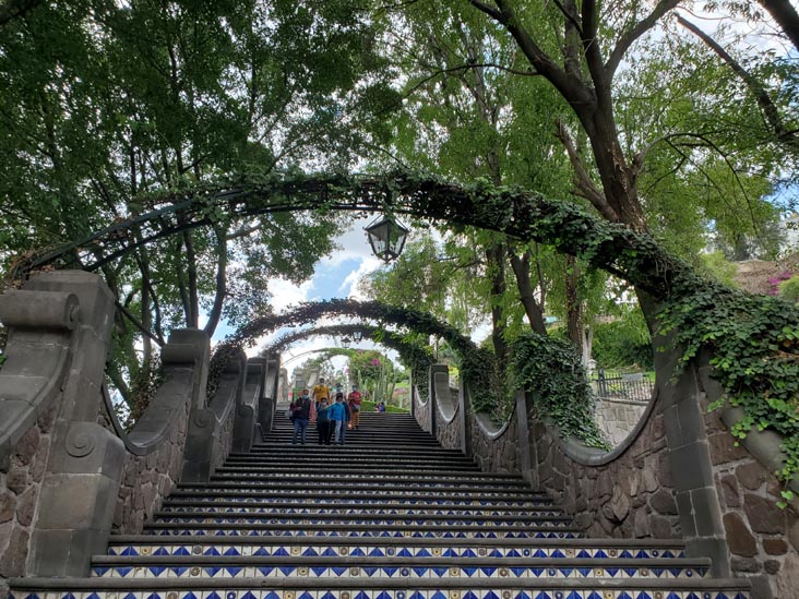 Stairs to Iglesia del Cerrito, Basí­lica de Santa Marí­a de Guadalupe, Colonia Villa de Guadalupe, Mexico City/Ciudad de México, Mexico, August 14, 2021