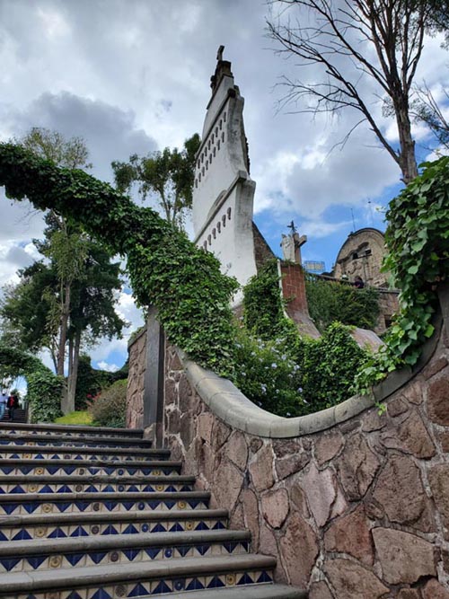 Stairs to Iglesia del Cerrito, Basílica de Santa María de Guadalupe, Colonia Villa de Guadalupe, Mexico City/Ciudad de México, Mexico, August 14, 2021