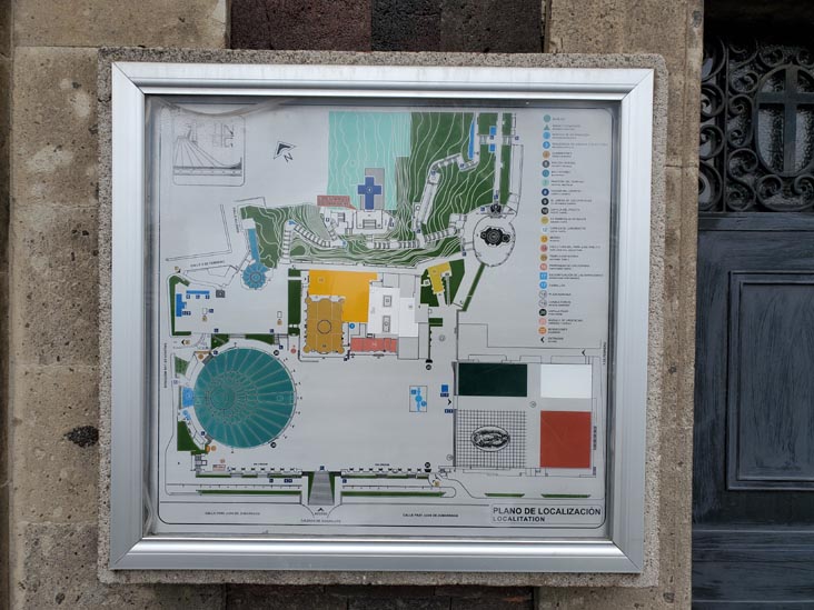 Map, Iglesia del Cerrito, Basílica de Santa María de Guadalupe, Colonia Villa de Guadalupe, Mexico City/Ciudad de México, Mexico, August 14, 2021