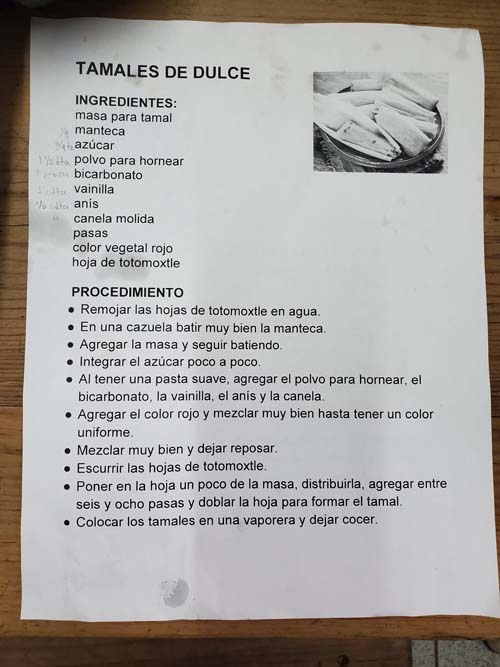 Tamales de Dulce Recipe, Instituto Cultural Oaxaca, Oaxaca, M&eacute;xico, August 15, 2023