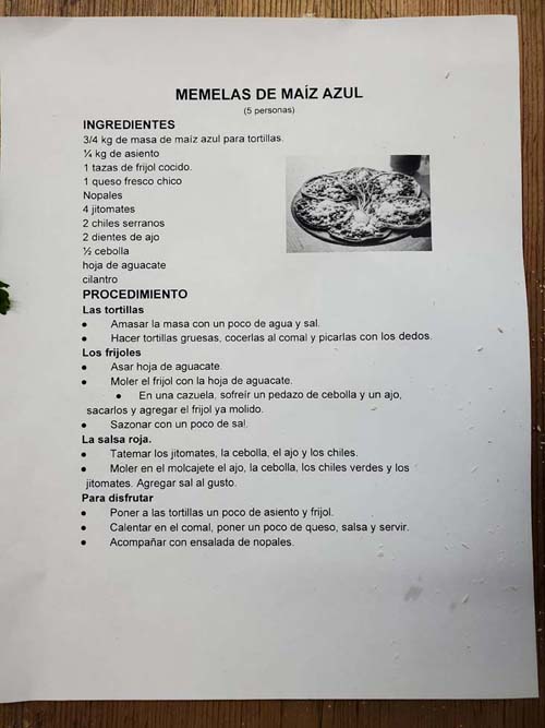 Memelas Recipe, Instituto Cultural Oaxaca, Oaxaca, México, August 17, 2023