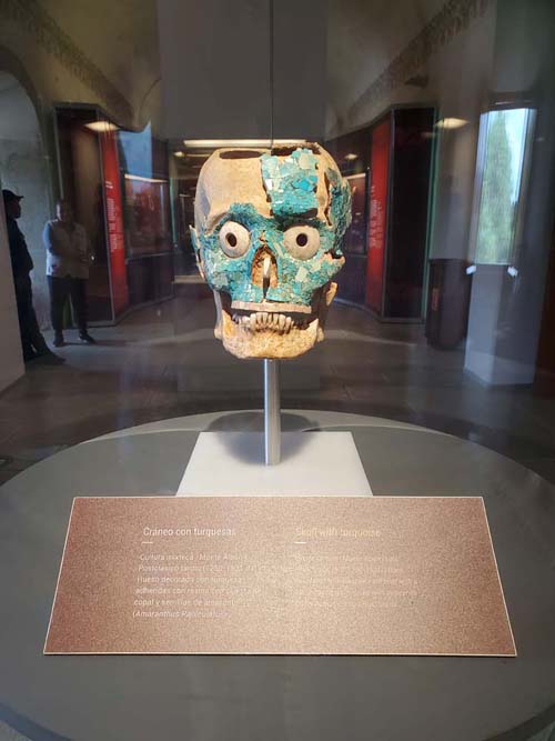 Skull with Turquoise, Los Tesoros de la Tumba 7 de Monte Albán, Museo de las Culturas de Oaxaca, Oaxaca, Mexico, August 23, 2023