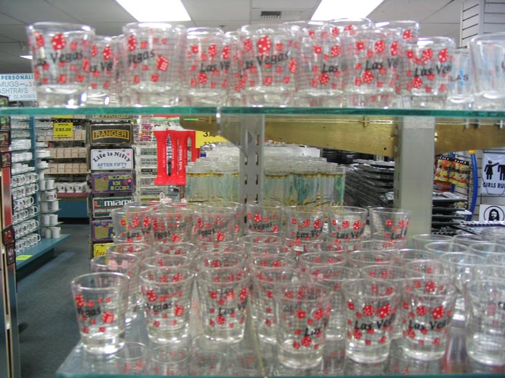 Shot Glasses, Pioneer Club Gift Shop, Fremont Street, Las Vegas, Nevada