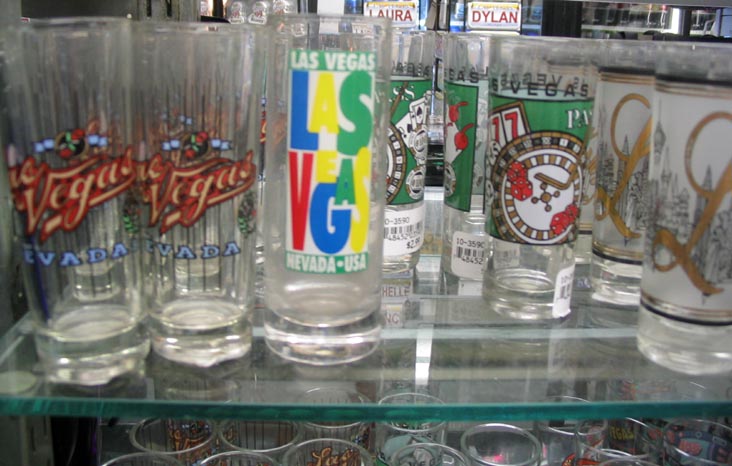 Shot Glasses, Pioneer Club Gift Shop, Fremont Street, Las Vegas, Nevada