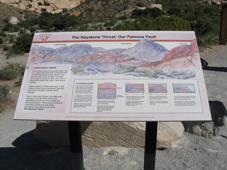 Keystone Thrust Interpretive Sign, Red Rock Canyon National Conservation Area, Las Vegas, Nevada