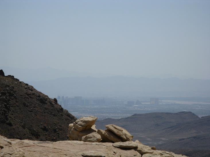 Las Vegas Strip From Calico Hills, Red Rock Canyon National Conservation Area, Las Vegas, Nevada