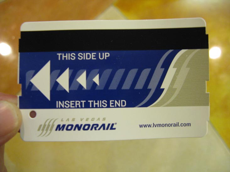 Ticket, Las Vegas Monorail, The Strip, Las Vegas, Nevada