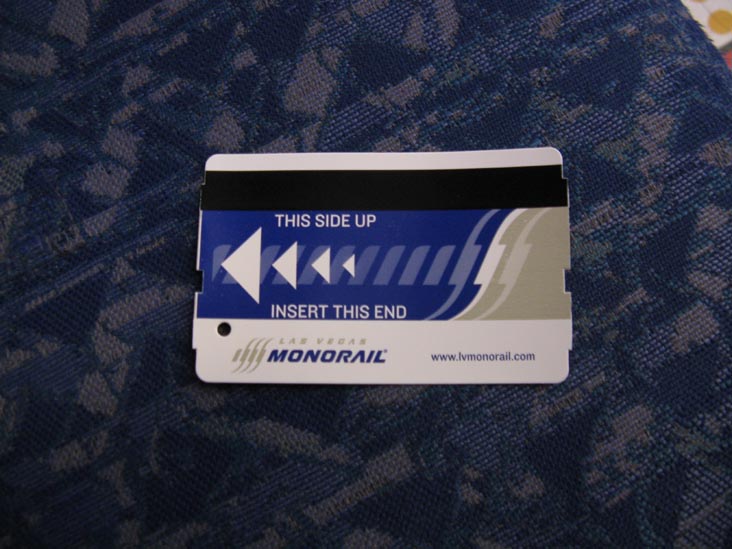 Ticket, Las Vegas Monorail, The Strip, Las Vegas, Nevada