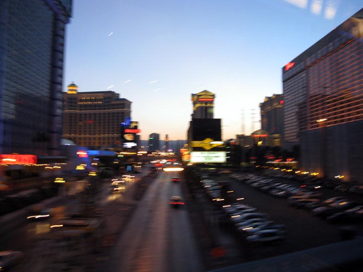 Looking West Down Flamingo Road From The Las Vegas Monorail, The Strip, Las Vegas, Nevada