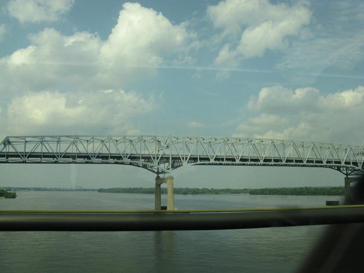 Betsy Ross Bridge From Atlantic City Express Service ACES Train, Philadelphia, Pennsylvania