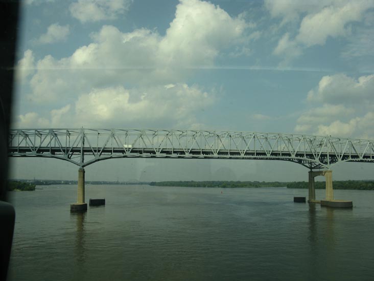 Betsy Ross Bridge From Atlantic City Express Service ACES Train, Philadelphia, Pennsylvania