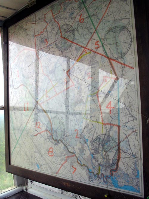 Map, Fire Tower, Apple Pie Hill, Batona Trail, Wharton State Forest, Pine Barrens, New Jersey