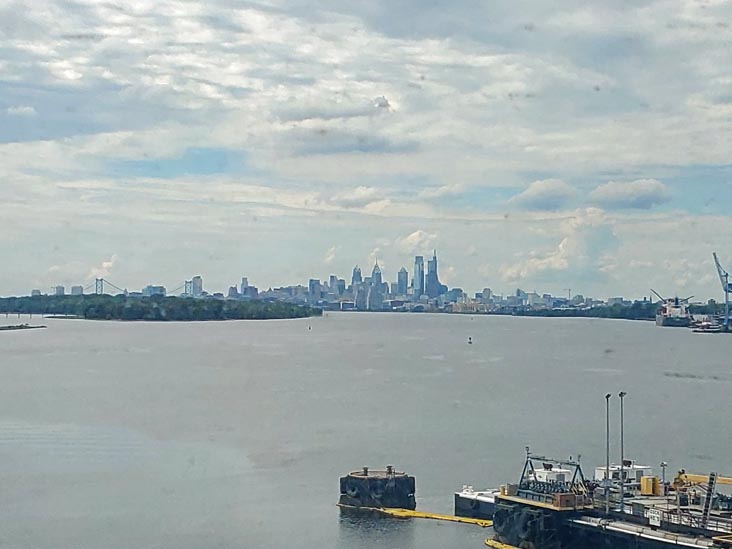 Center City Philadelphia From Delair Bridge Between Pennsauken, New Jersey and Philadelphia, Pennsylvania, August 15, 2022