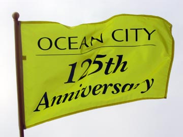 Ocean City 125th Anniversary Flag, Asbury Avenue, Ocean City, New Jersey