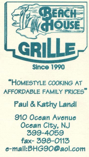 Beach House Grille Business Card