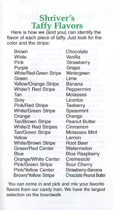 Shriver's Salt Water Taffy, 9th Street and Boardwalk, Ocean City, New Jersey