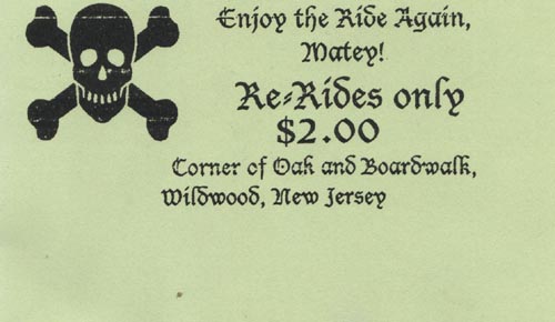 Re-Ride Ticket, Boardwalk, Wildwood, New Jersey, August 21, 2004