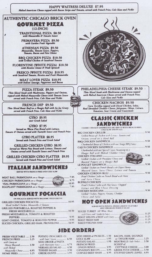 Menu, Versailles Diner Restaurant, 516 Route 46 East, Fairfield, New Jersey