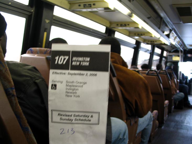 107 Bus to Newark, New Jersey