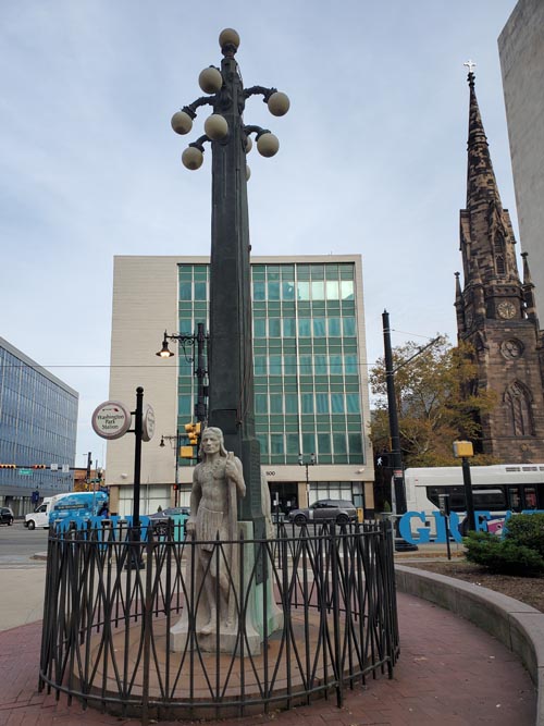 Indian and the Puritan Monument, Harriet Tubman Square, Newark, New Jersey, November 11, 2021