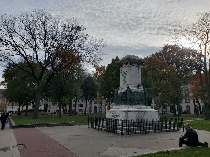 Christopher Columbus Statue Plinth, Harriet Tubman Square, Newark, New Jersey, November 11, 2021