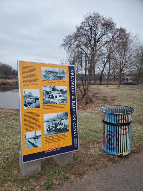 Delware & Raritan Canal Interpretive Sign, Boyd Park, New Brunswick, New Jersey, March 15, 2025