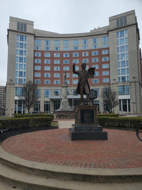 John Neilson Monument, Monument Square Park, George Street at Livingston Avenue, New Brunswick, New Jersey, March 15, 2025