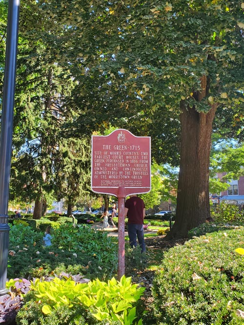 Plaque, Morristown Green, Morristown, New Jersey, October 6, 2024