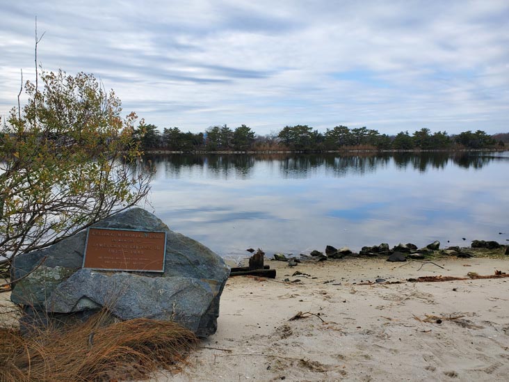 Kellogg Memorial Island Plaque, Twilight Lake, Bay Head, New Jersey, November 28, 2021