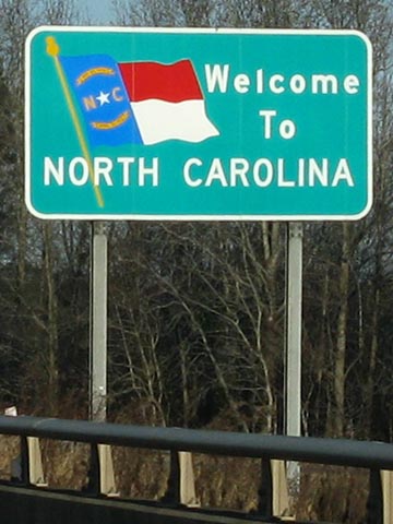 Northbound Interstate 95 at North Carolina-South Carolina State Line, Robeson County, North Carolina