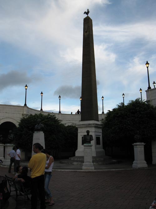 Obelisk and Busts, Plaza de Francia, Las Bóvedas, San Felipe, Panama City, Panama, July 3, 2010