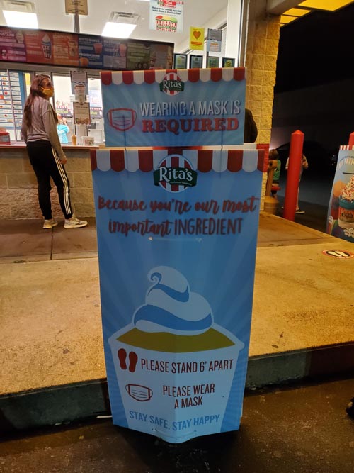 Rita's Italian Ice & Frozen Custard, 1901 Columbia Boulevard #4, Bloomsburg, Pennsylvania, August 30, 2020