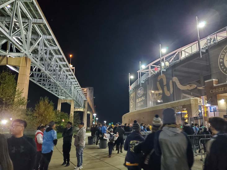 Commodore Barry Bridge and Subaru Park, 1 Stadium Drive, Chester, Pennsylvania, October 30, 2022