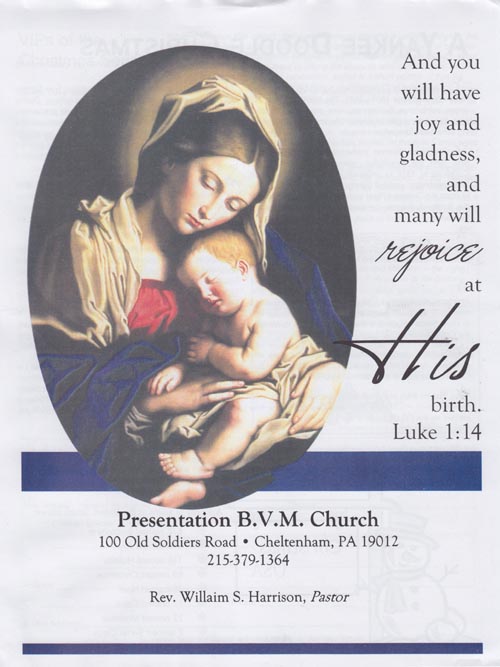 Newsletter, Presentation B.V.M. Church, 100 Old Soldiers Road, Cheltenham, Pennsylvania