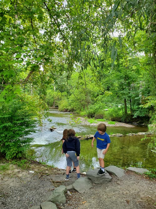 Cherry Creek Behind Village Farmer and Bakery, Delaware Water Gap, Pennsylvania, August 31, 2020