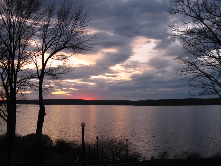 Sunset Over Lake Wallenpaupack From Ehrhardt's Waterfront Resort, 205 Route 507, Hawley, Pennsylvania, April 18, 2009, 7:43 p.m.